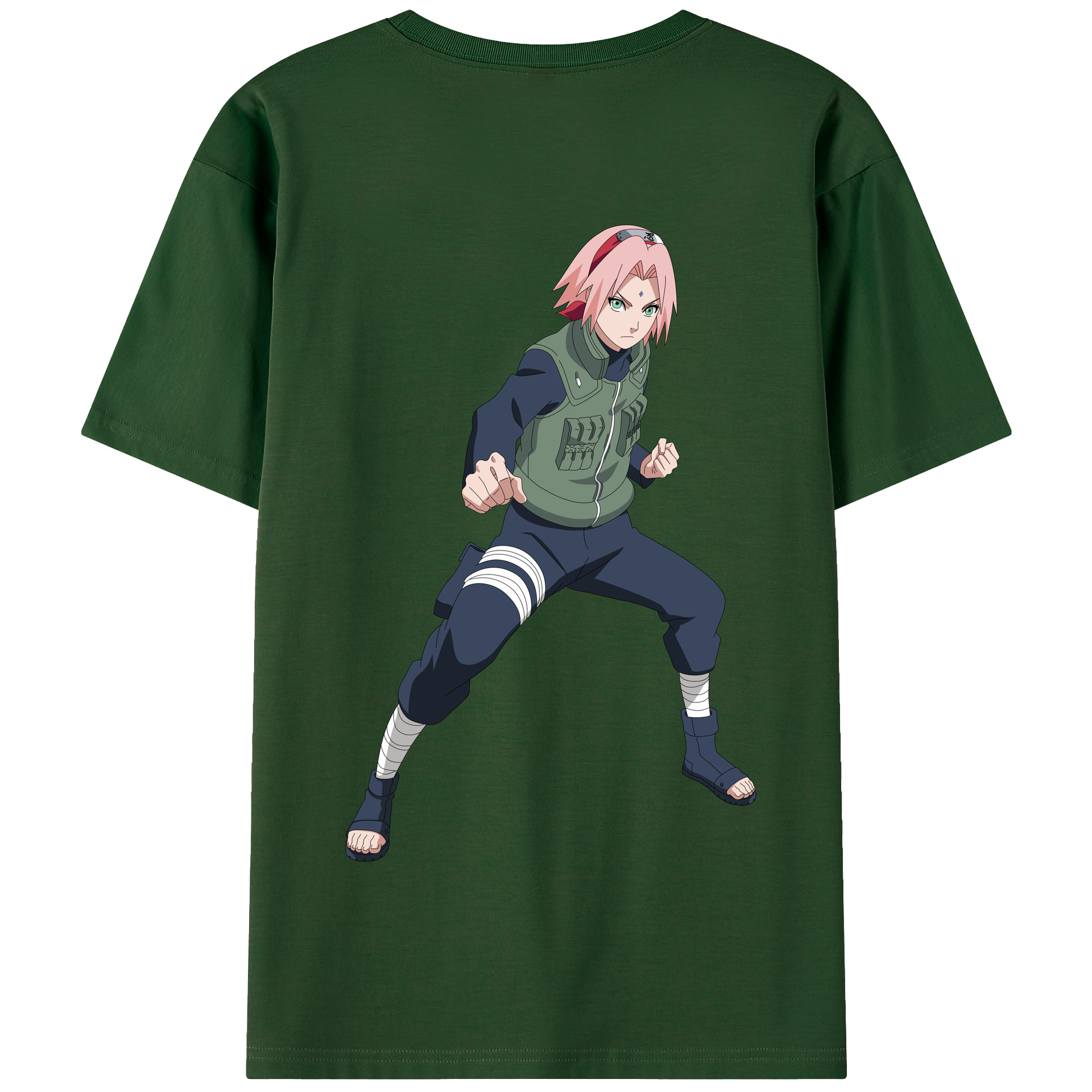 （画像用） NARUTO -ナルト- 春野サクラ Haruno Sakura 綿100％半袖Tシャツ（背面プリント）